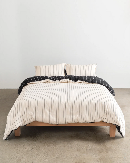 Funda de Acolchado Reversible - Negro / Off-white